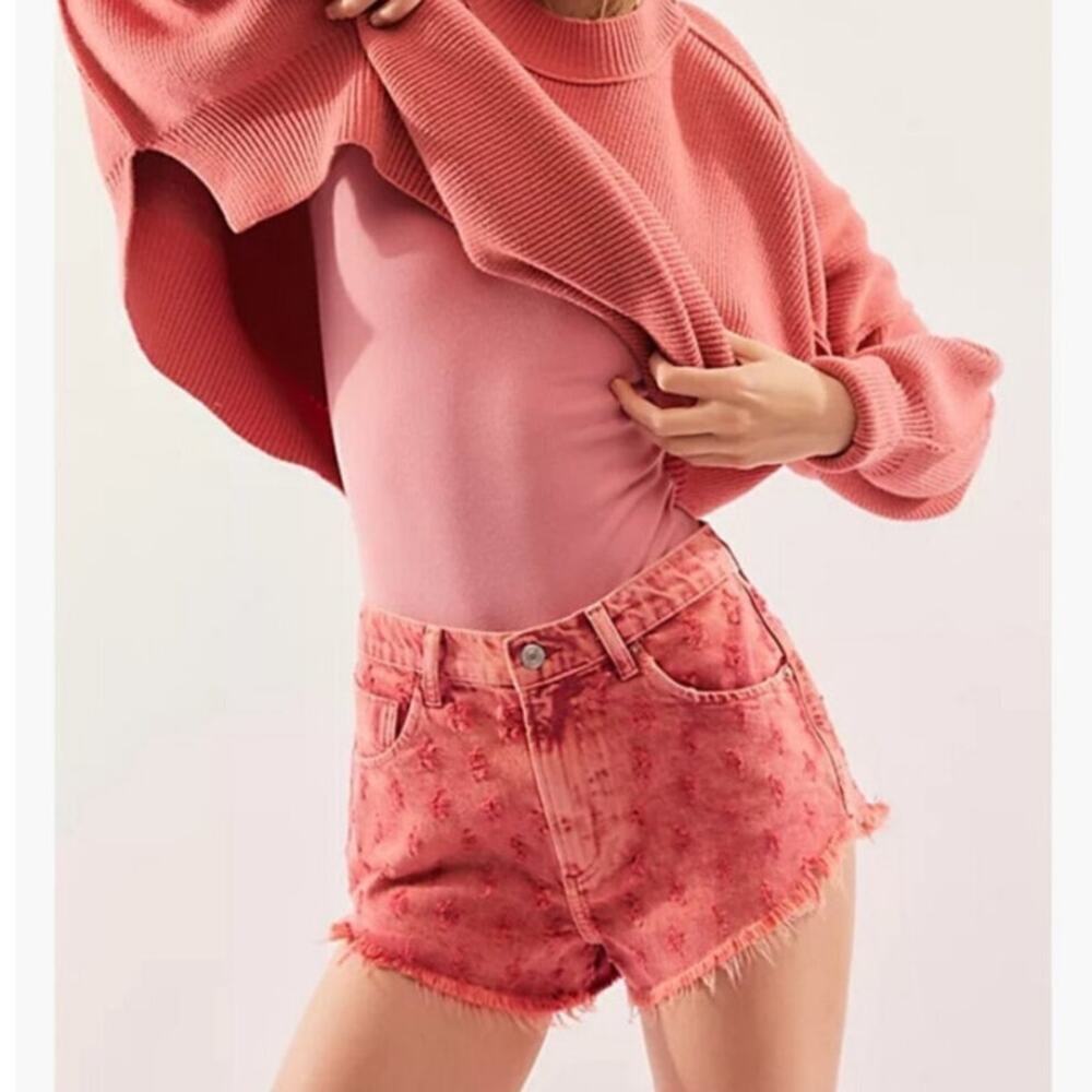 NWT Free People Mixed Emotions High Rise Short in Dragonfruit Sorbet 27